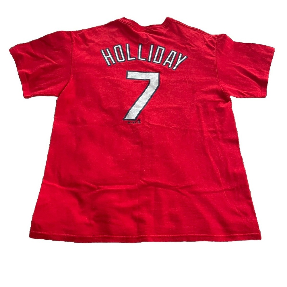 St. Louis Cardinals Matt Holliday #7 Jersey T-Shirt Red Men's XL Cotton Majestic